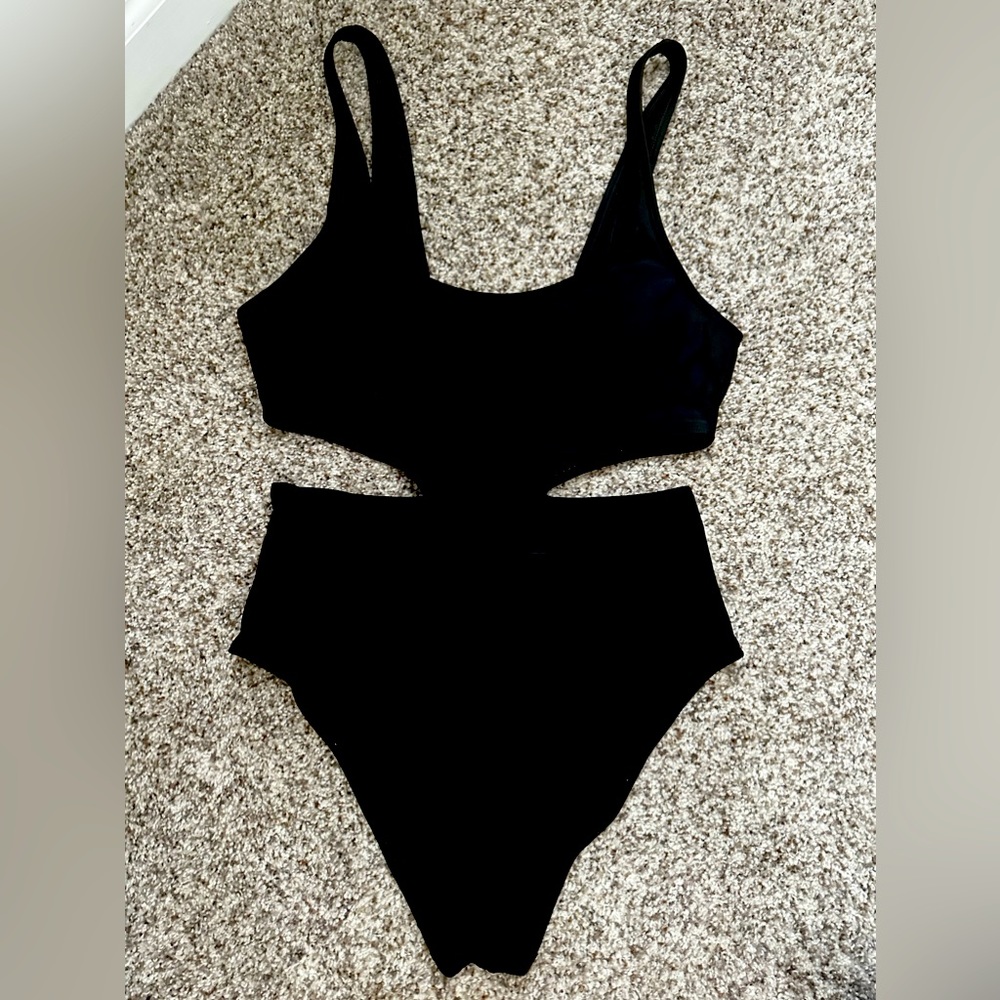 AERIE medium Black cut out one piece swim suit